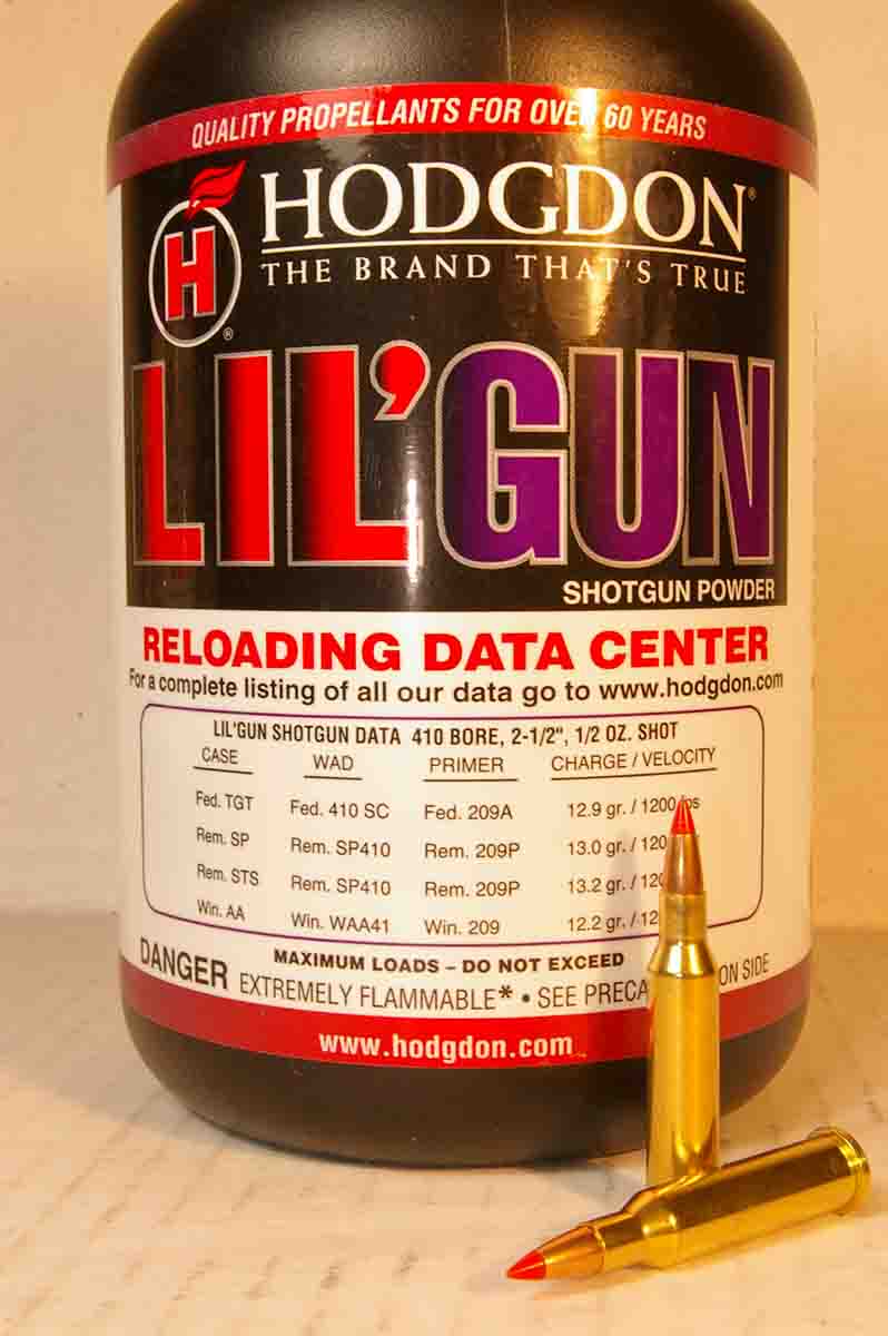 Hodgdon Lil’Gun was the best powder tried for high velocity and good accuracy in the .17 Hornet.